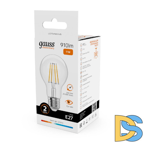 Лампа светодиодная Gauss Filament Elementary E27 11W 2700K 22211
