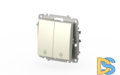 Выключатель двухклавишный проходной ELBI Zena Vega 609-010300-211