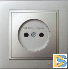 Розетка без земли Mono Electric Despina 16А 250В серебро 102-212122-116