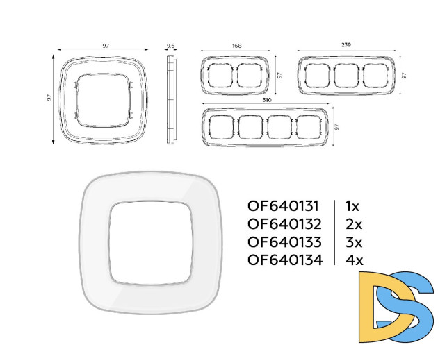 Рамка двухместная Ambrella Volt Coint OF640132
