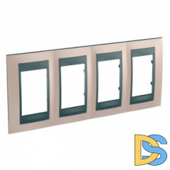 Рамка 4-ая (четверная), Оникс/Графит (металл), серия UNICA TOP/CLASS, Schneider Electric