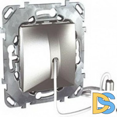 Выключатель кнопочный со шнурком (звонок), Алюминий, серия UNICA TOP/CLASS, Schneider Electric