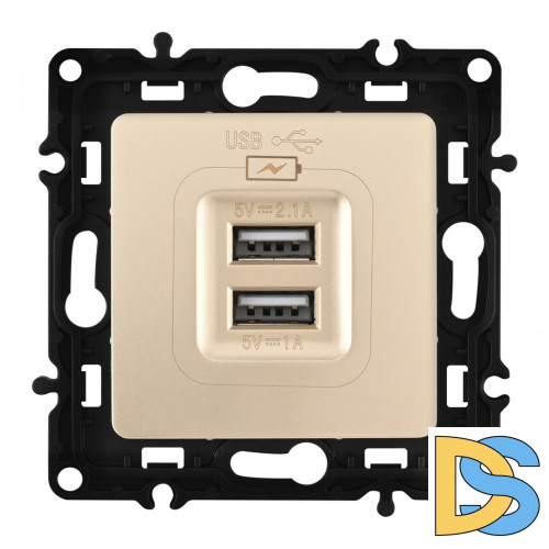 Розетка USB 2.1А+1А Arte Milano 217.46-1.shampan