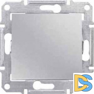 Выключатель 1-клавишный ,проходной (с двух мест), Алюминий, серия Sedna, Schneider Electric