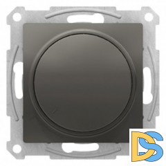 Диммер поворотно-нажимной , 400Вт LED универсальный , Сталь, серия Atlas Design, Schneider Electric