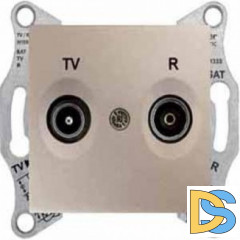 Розетка телевизионная проходная ТV-FМ, Титан, серия Sedna, Schneider Electric