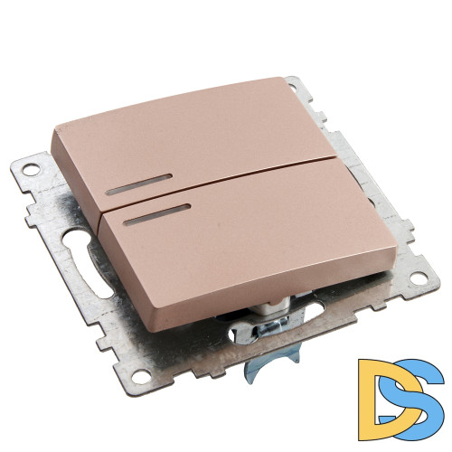 Выключатель 2-клавишный c индикатором Stekker Катрин 39593