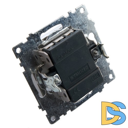 Выключатель 2-клавишный c индикатором Stekker Катрин 39593