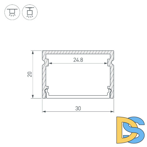 Профиль Arlight LINE-3020-2000 ANOD 046962