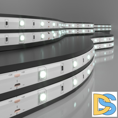 Светодиодная лента Elektrostandard 12V 7,2W 30Led 5050 IP65 холодный белый, 5м 4690389038440