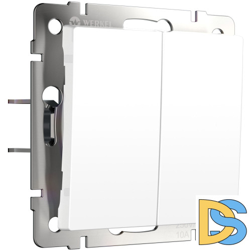 Выключатель двухклавишный Werkel с самовозвратом (белый матовый) W1122461