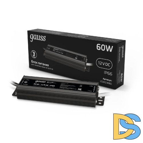 Блок питания Gauss 12V 60W IP66 8A 202023060