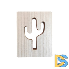 Светодиодный ночник Apeyron Кактус зеленый 2хАА МДФ 12-186