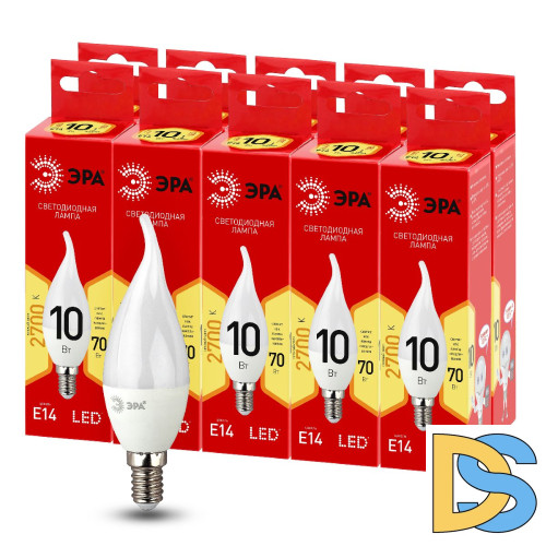 Лампа светодиодная Эра E14 10W 2700K LED BXS-10W-827-E14 R Б0051854