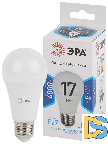 Лампа светодиодная Эра E27 17W 4000K LED A60-17W-840-E27 Б0031700