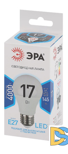Лампа светодиодная Эра E27 17W 4000K LED A60-17W-840-E27 Б0031700