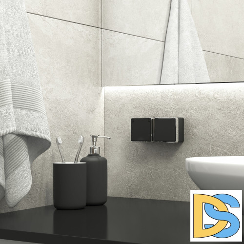 Розетка влагозащ. с зазем. с защит. крышкой и шторками Werkel Gallant (черный W5071235