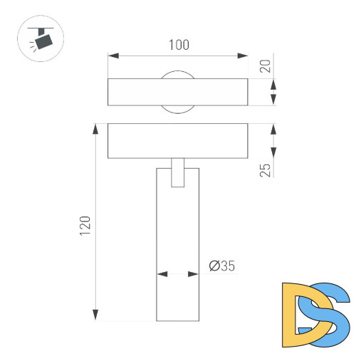 Трековый магнитный светильник Arlight MAG-SPOT-25-R90-9W Day4000 050044