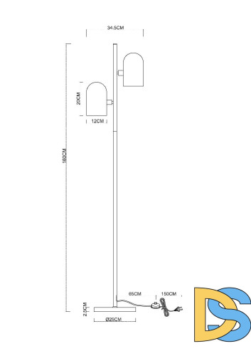 Торшер Arte Lamp Cassel A5454PN-2PB