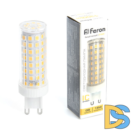 Лампа светодиодная Feron G9 15W 2700K капсульная LB-437 38212