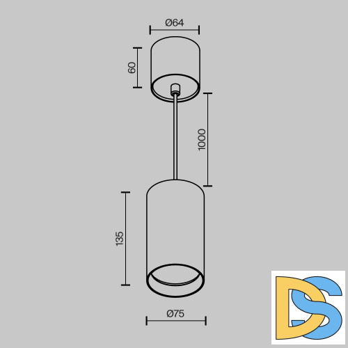 Подвесной светильник Maytoni Vol P100PL-20W3K-BS