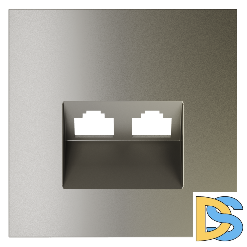 Накладка для розетки компьютерной двойной RJ45+RJ45 кат.6, S70 (шелк)