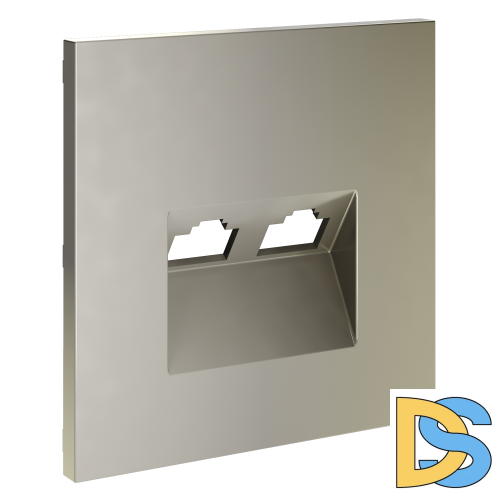 Накладка для розетки компьютерной двойной RJ45+RJ45 кат.6, S70 (шелк)