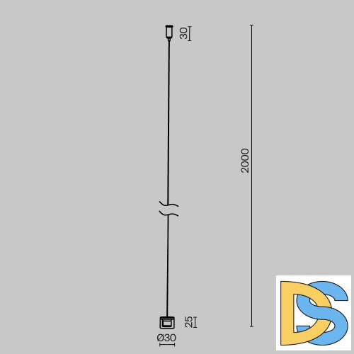 Тросовый подвес для шинопровода Maytoni Elasity TRA160SW-2B
