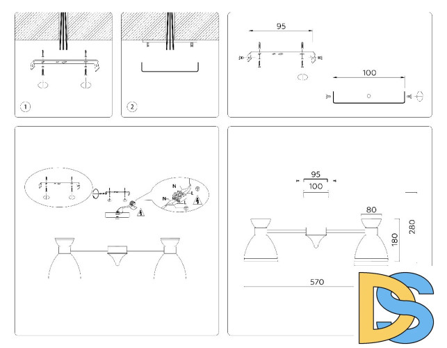 Люстра на штанге Ambrella Light Modern Homy TR3179