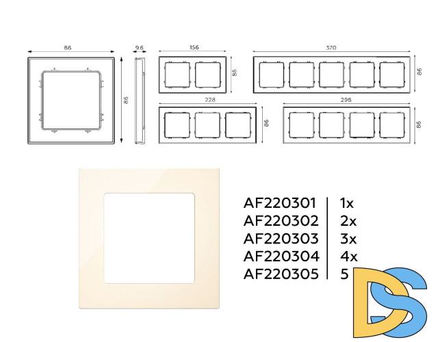 Рамка пятиместная Ambrella Volt Techno AF220305