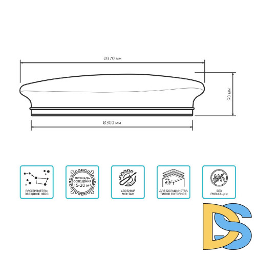 Настенно-потолочный светильник Gauss Space Stone 995438224