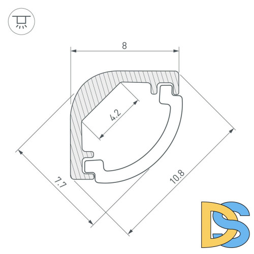 Алюминиевый профиль Arlight ARH-Kant-H8-2000 Anod 036323