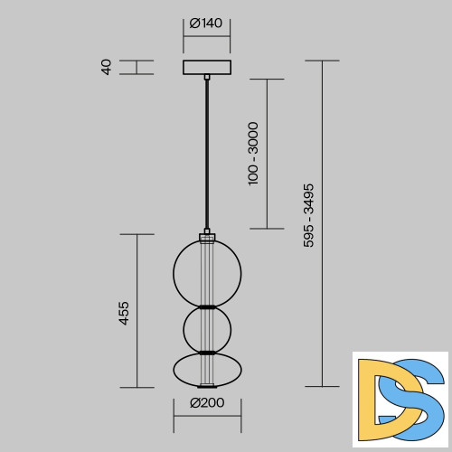 Подвесной светильник Maytoni Futuro MOD307PL-L24BS3K