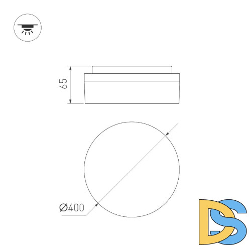Настенно-потолочный светильник Arlight CL-BOUWER-R400-30W Day4000-MIX 054687