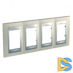 Рамка 4-ая (четверная), Опал/Алюминий (металл), серия UNICA TOP/CLASS, Schneider Electric