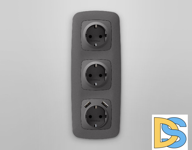 Лицевая панель для розетки с/з Ambrella Volt Omega OP6560