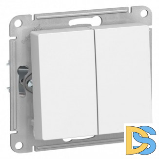 Выключатель 2-клавишный, Белый, серия Atlas Design, Schneider Electric