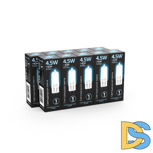 Лампа светодиодная Gauss G4 4.5W 4100K прозрачная 107807204