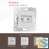 Розетка телефонная RJ11 + компьютерная RJ45 Arte Milano 203.44-1.silver
