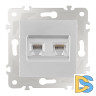Розетка телефонная RJ11 + компьютерная RJ45 Arte Milano 203.44-1.silver