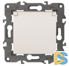 Розетка 2P+E Schuko со шторками с крышкой Эра 14-2103-02 Б0034279