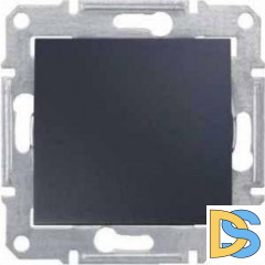 Выключатель 1-клавишный ,проходной (с двух мест), Графит, серия Sedna, Schneider Electric