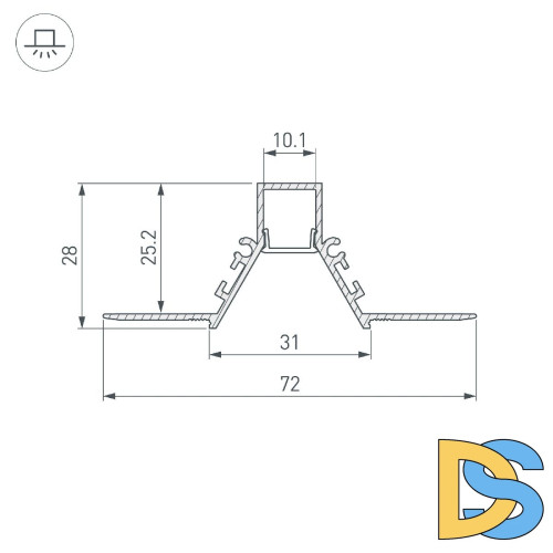 Алюминиевый профиль Arlight COMFORT10-V-FANTOM-2000 BLACK 052541