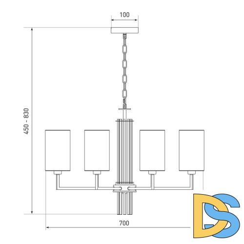 Подвесная люстра Eurosvet Soffio 60134/8 никель