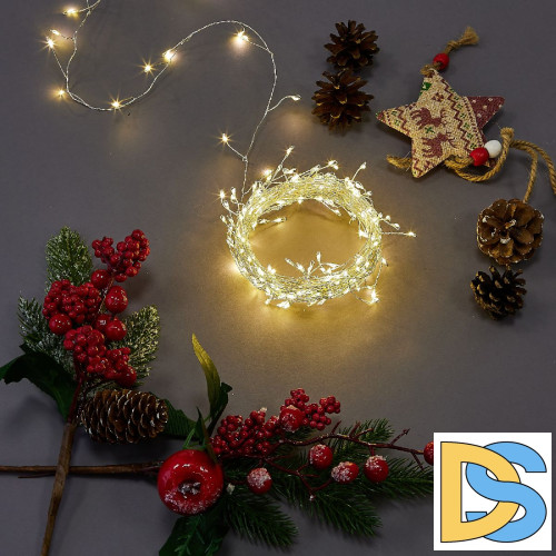 Гирлянда Роса Uniel ULD-S1000-250/DTA WARM WHITE IP20 DEWDROP UL-00012124