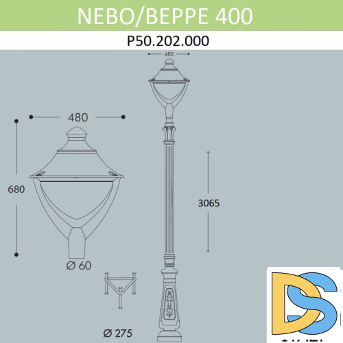 Садовый светильник Fumagalli P50.202.000.AYH27