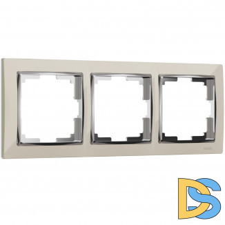 Рамка на 3 поста (слоновая кость/хром) W0031903