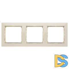 Рамка 3-постовая Legrand Valena слоновая кость/золотой штрих 774153