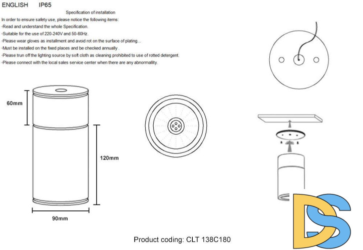 Уличный светильник Crystal Lux CLT 138C180 BL