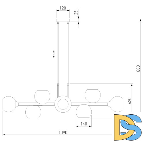 Подвесная люстра Eurosvet 70113/8 дымчатый